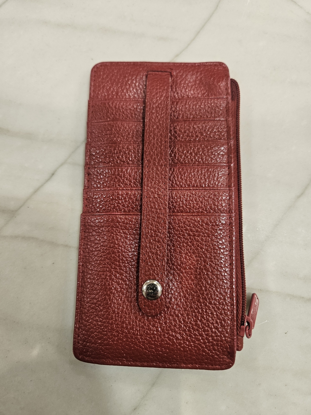 Buxton Red Leather Card Wallet